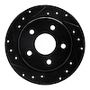 633-57002L Drilled/Slotted Brake Rotor [Black], 1988-1989 Ford/Lincoln/Mercury/Mazda, Position: Rear Left - image 1
