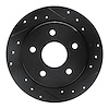 633-57002R Drilled/Slotted Brake Rotor [Black], 1988-1989 Ford/Lincoln/Mercury/Mazda, Position: Rear Right - image 1