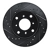 633-58001L Drilled/Slotted Brake Rotor [Black], 1986-1987 Acura/Honda, Position: Front Left - image 1