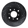 633-58001R Drilled/Slotted Brake Rotor [Black], 1986-1987 Acura/Honda, Position: Front Right - image 1