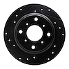 633-58002L Drilled/Slotted Brake Rotor [Black], 1987-1990 Acura/Honda, Position: Rear Left - image 1