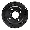 633-58002R Drilled/Slotted Brake Rotor [Black], 1987-1990 Acura/Honda, Position: Rear Right - image 1