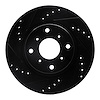 633-58003L Drilled/Slotted Brake Rotor [Black], 1987-1990 Acura/Honda, Position: Front Left - image 1