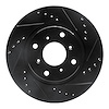 633-58003R Drilled/Slotted Brake Rotor [Black], 1987-1990 Acura/Honda, Position: Front Right - image 1