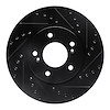 633-58004R Drilled/Slotted Brake Rotor [Black], 1991-1996 Acura/Honda, Position: Front Right - image 1