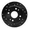 633-58007L Drilled/Slotted Brake Rotor [Black], 1992-1994 Acura/Honda, Position: Rear Left - image 1