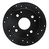 633-58009R Drilled/Slotted Brake Rotor [Black], 1995-1998 Acura/Honda, Position: Rear Right - image 1