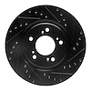 633-58011R Drilled/Slotted Brake Rotor [Black], 1997-2005 Acura/Honda, Position: Front Right - image 1