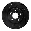 633-58012L Drilled/Slotted Brake Rotor [Black], 1997-2005 Acura/Honda, Position: Rear Left - image 1