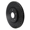 633-58012L Drilled/Slotted Brake Rotor [Black], 1997-2005 Acura/Honda, Position: Rear Left - image 2