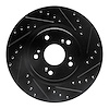 633-58012R Drilled/Slotted Brake Rotor [Black], 1997-2005 Acura/Honda, Position: Rear Right - image 1