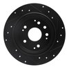 633-58014L Drilled/Slotted Brake Rotor [Black], 1999-2003 Acura/Honda, Position: Rear Left - image 4
