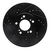 633-58015L Drilled/Slotted Brake Rotor [Black], 1999-2004 Acura/Honda, Position: Front Left - image 1