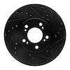 633-58015R Drilled/Slotted Brake Rotor [Black], 1999-2004 Acura/Honda, Position: Front Right - image 1