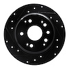 633-58017L Drilled/Slotted Brake Rotor [Black], 2001-2003 Acura/Honda, Position: Rear Left - image 1