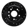 633-58017R Drilled/Slotted Brake Rotor [Black], 2001-2003 Acura/Honda, Position: Rear Right - image 1