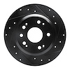 633-58018R Drilled/Slotted Brake Rotor [Black], 2002-2004 Acura/Honda, Position: Rear Right - image 1
