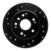 633-58019L Drilled/Slotted Brake Rotor [Black], 2003-2011 Acura/Honda, Position: Rear Left - image 1
