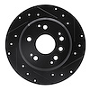 633-58019R Drilled/Slotted Brake Rotor [Black], 2003-2011 Acura/Honda, Position: Rear Right - image 1