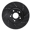 633-58020R Drilled/Slotted Brake Rotor [Black], 2004-2008 Acura/Honda, Position: Front Right - image 1