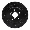 633-58026R Drilled/Slotted Brake Rotor [Black], 2014-2020 Acura/Honda, Position: Front Right - image 1