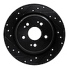 633-58029L Drilled/Slotted Brake Rotor [Black], Fits Select Acura/Honda, Position: Rear Left - image 1