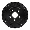 633-58029R Drilled/Slotted Brake Rotor [Black], Fits Select Acura/Honda, Position: Rear Right - image 1