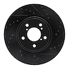633-58031R Drilled/Slotted Brake Rotor [Black], 2017-2020 Acura/Honda, Position: Front Right - image 1