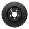 633-58039R Drilled/Slotted Brake Rotor [Black], Fits Select Acura/Honda, Position: Front Right
