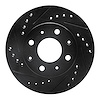 633-59004L Drilled/Slotted Brake Rotor [Black], 1982-1983 Acura/Honda, Position: Front Left - image 1