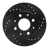 633-59005R Drilled/Slotted Brake Rotor [Black], 1984-2006 Acura/Honda, Position: Front Right - image 1