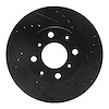 633-59011R Drilled/Slotted Brake Rotor [Black], 1984-1990 Acura/Honda, Position: Front Right - image 1