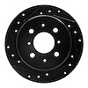 633-59014L Drilled/Slotted Brake Rotor [Black], 1988-2001 Acura/Honda, Position: Rear Left - image 1