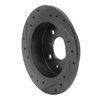 633-59014R Drilled/Slotted Brake Rotor [Black], 1988-2001 Acura/Honda, Position: Rear Right - image 4