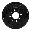 633-59015R Drilled/Slotted Brake Rotor [Black], 1988-1991 Acura/Honda, Position: Front Right - image 1