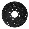 633-59016R Drilled/Slotted Brake Rotor [Black], 1990-2014 Acura/Honda, Position: Front Right - image 1