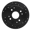 633-59019R Drilled/Slotted Brake Rotor [Black], 1992-1997 Acura/Honda, Position: Rear Right - image 1