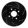 633-59022R Drilled/Slotted Brake Rotor [Black], 1992-1996 Acura/Honda, Position: Front Right - image 1