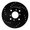 633-59023L Drilled/Slotted Brake Rotor [Black], 1998-2002 Acura/Honda, Position: Front Left - image 1