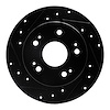 633-59024L Drilled/Slotted Brake Rotor [Black], 1997-2015 Acura/Honda, Position: Rear Left - image 1