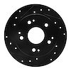 633-59026L Drilled/Slotted Brake Rotor [Black], 1997-2006 Acura/Honda, Position: Rear Left - image 1