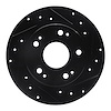 633-59029R Drilled/Slotted Brake Rotor [Black], 2003-2008 Acura/Honda, Position: Rear Right - image 1