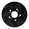 633-59030R Drilled/Slotted Brake Rotor [Black], 2002-2015 Acura/Honda, Position: Front Right - image 1