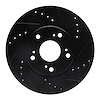 633-59034R Drilled/Slotted Brake Rotor [Black], 2003-2017 Acura/Honda, Position: Front Right - image 1