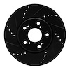 633-59037L Drilled/Slotted Brake Rotor [Black], Fits Select Acura/Honda, Position: Front Left - image 1