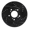 633-59040R Drilled/Slotted Brake Rotor [Black], 1991-2001 Multiple Makes/Models, Position: Front Right - image 1