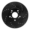 633-59043R Drilled/Slotted Brake Rotor [Black], 1999-2014 Acura/Honda, Position: Front Right - image 1