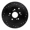 633-59044R Drilled/Slotted Brake Rotor [Black], 2001-2008 Acura/Honda, Position: Rear Right - image 1
