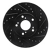 633-59045R Drilled/Slotted Brake Rotor [Black], 2002-2015 Acura/Honda, Position: Front Right - image 1