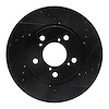 633-59049R Drilled/Slotted Brake Rotor [Black], 2005-2010 Acura/Honda, Position: Front Right - image 1